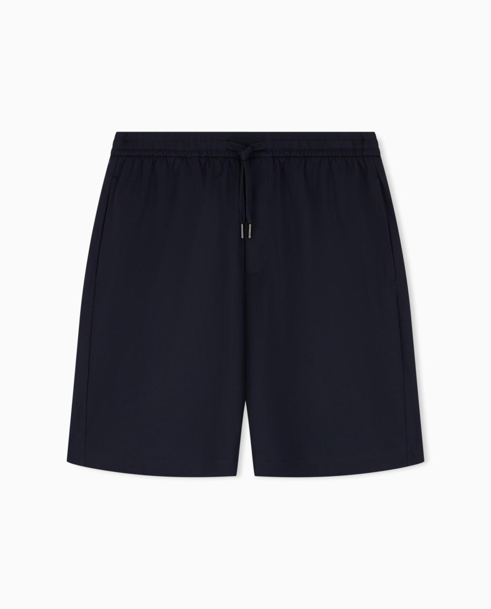 Bermudas de felpa com logótipo Azul-marinho-5