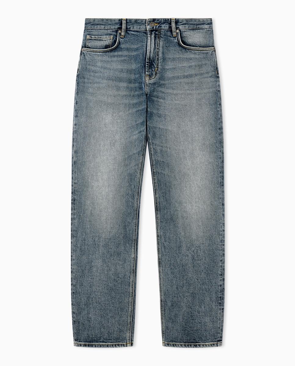 Jeans de Perna Direita Azul-índigo-2
