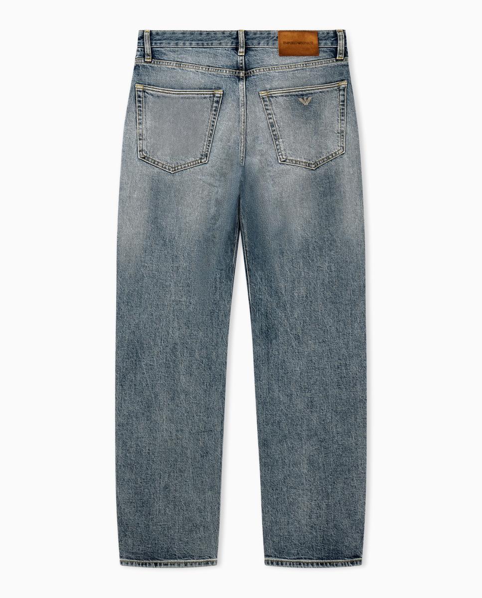 Jeans de Perna Direita Azul-índigo-3