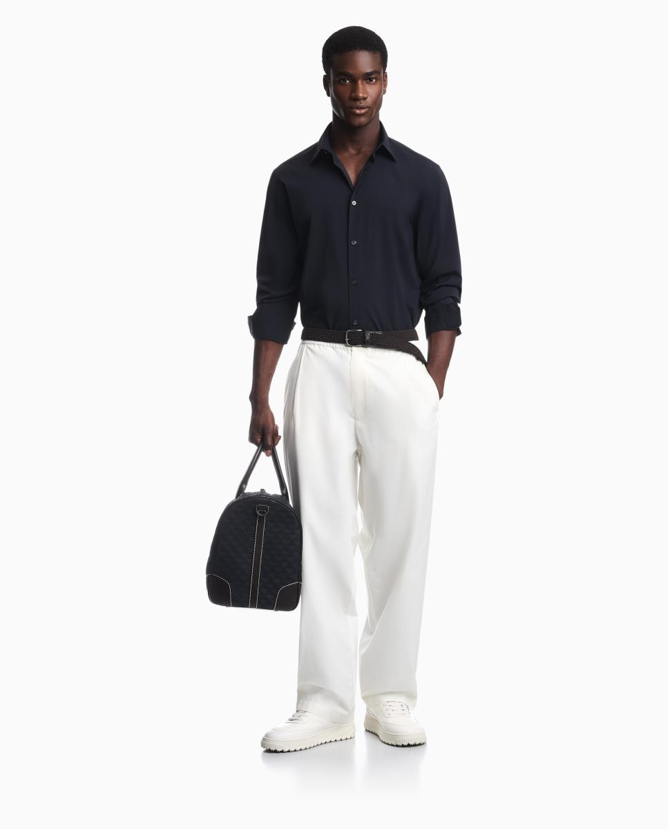Imagen 8 de Camisa de hombre de managa larga regular fit - Emporio Armani - Azul marino Azul marino