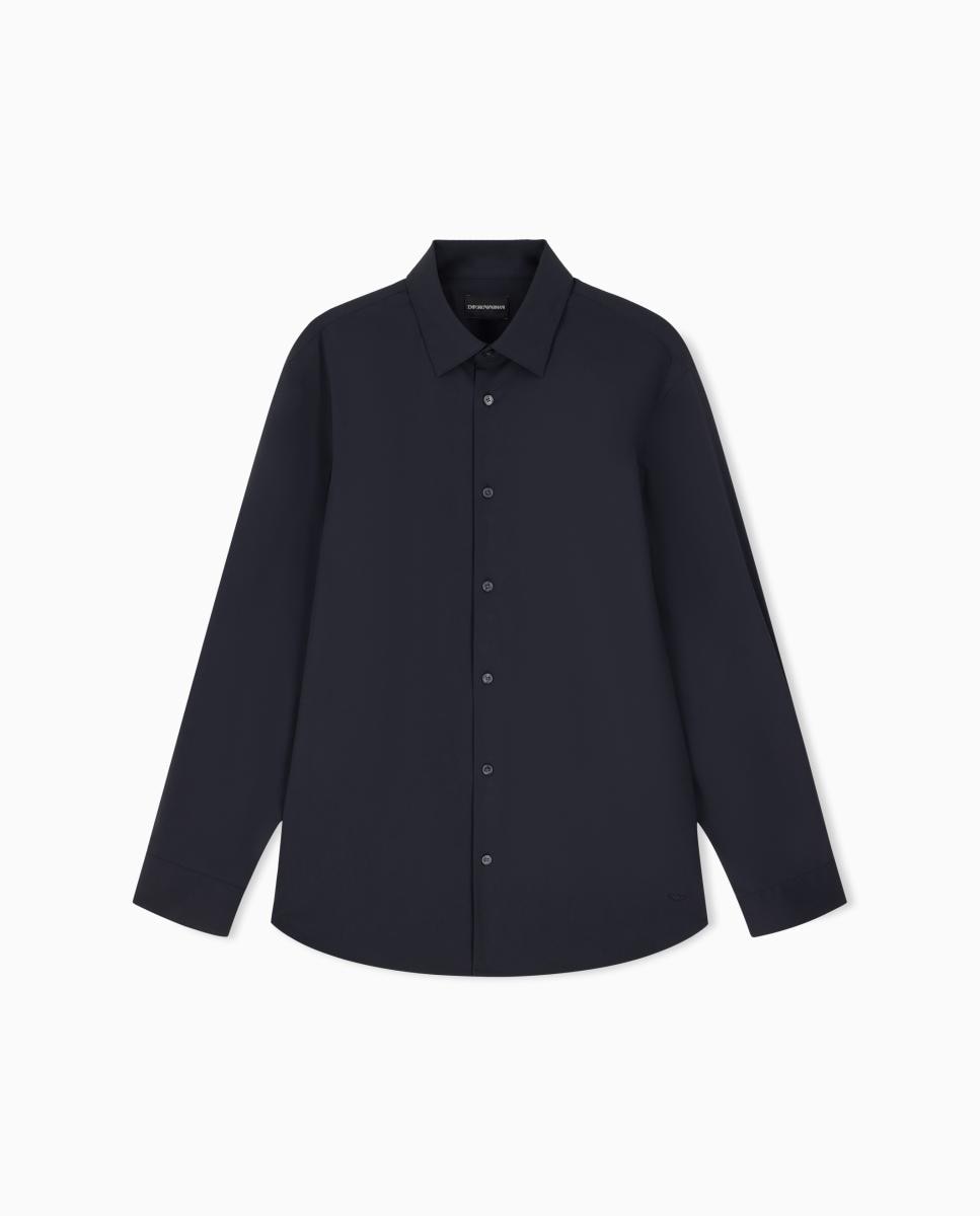 Imagen 6 de Camisa de hombre de managa larga regular fit - Emporio Armani - Azul marino Azul marino