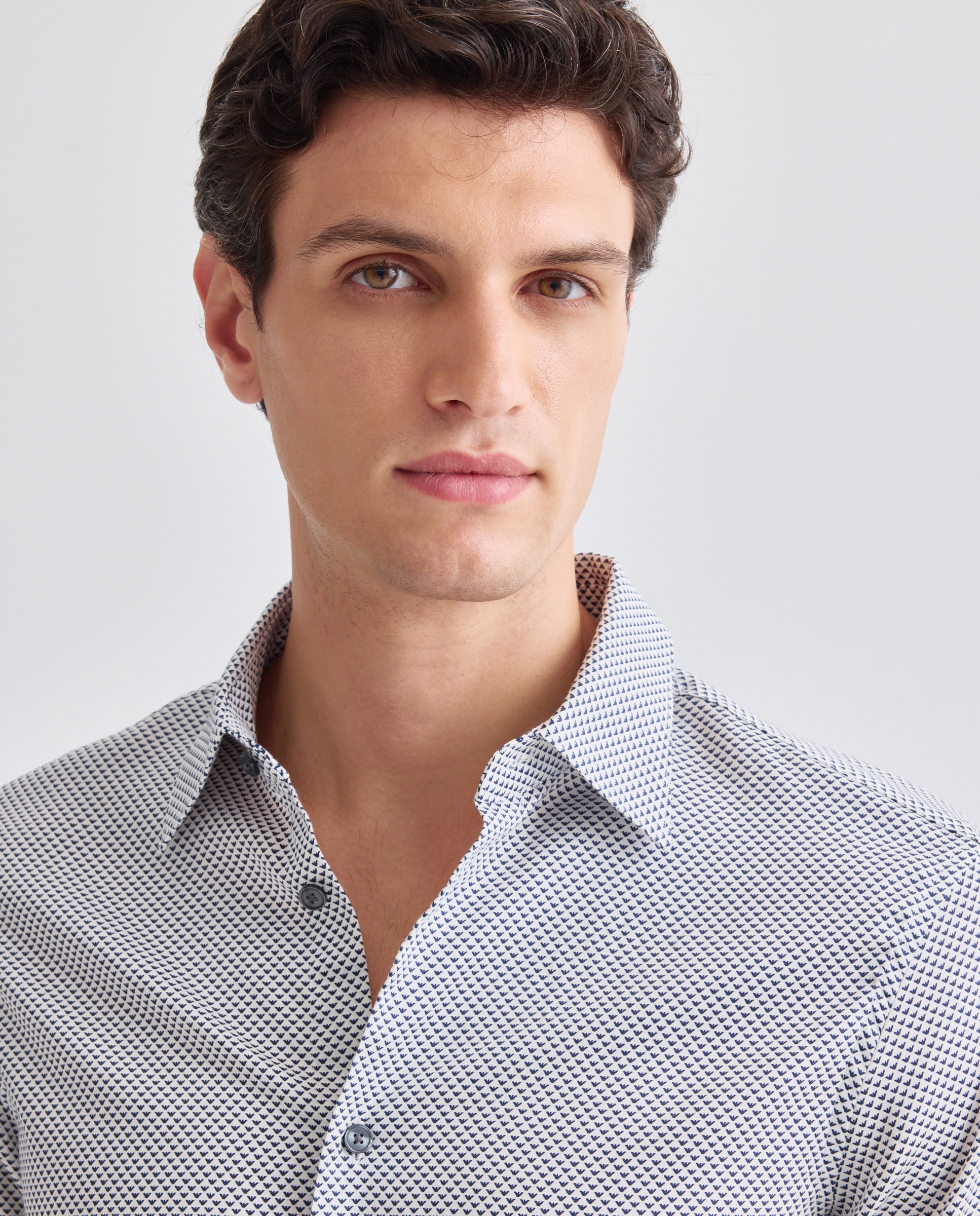 Camisa Regular Fit com Estampado do Logótipo Branco-1