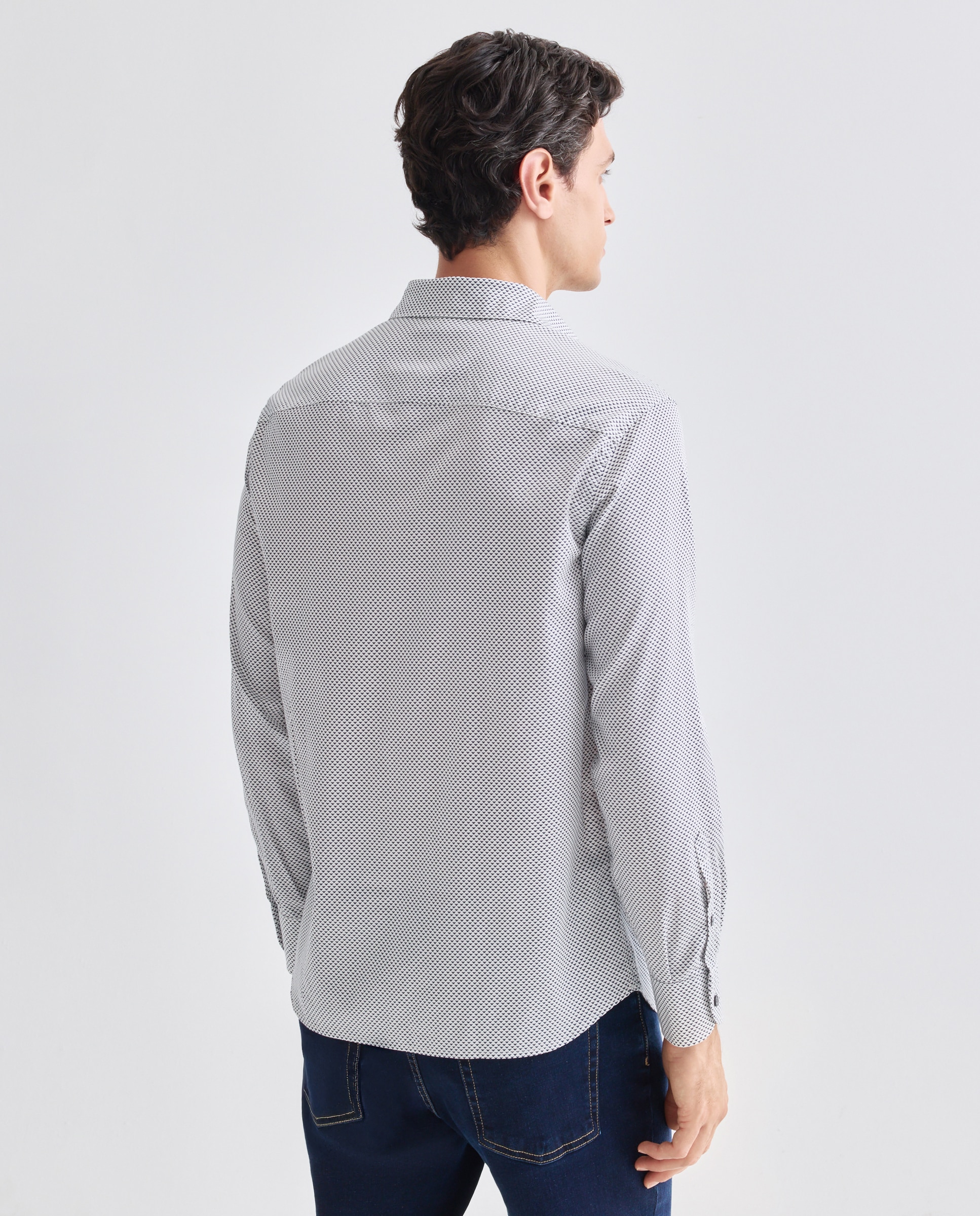 Camisa Regular Fit com Estampado do Logótipo Branco-3