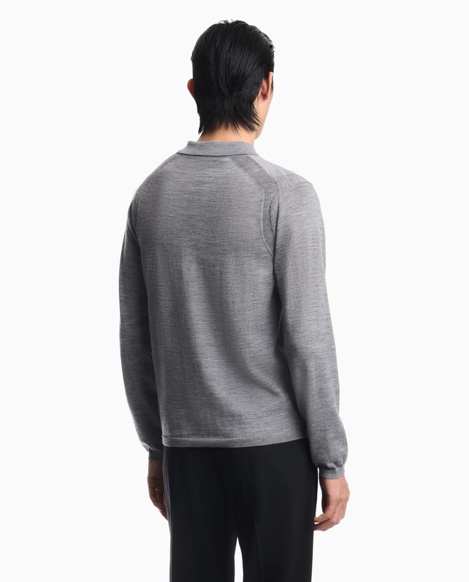 Imagen 2 de Jersey de lana virgen de hombre cuello polo - Emporio Armani - Gris Gris