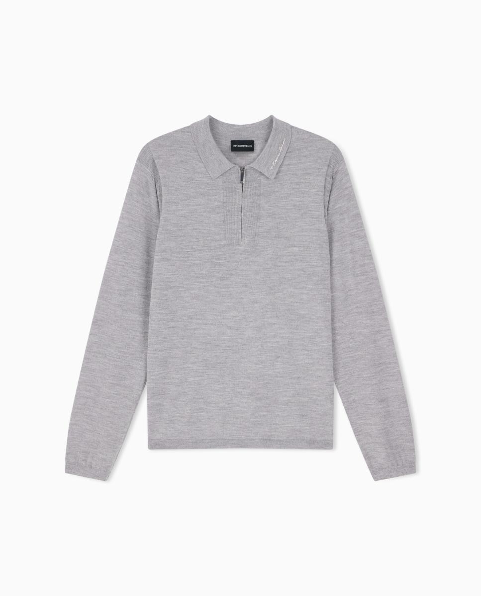 Imagen 6 de Jersey de lana virgen de hombre cuello polo - Emporio Armani - Gris Gris