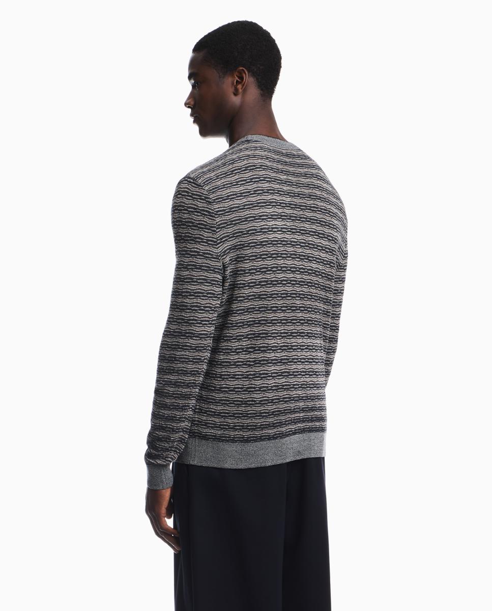 Imagen 2 de Jersey de hombre cuello caja en jacquard - Emporio Armani - Verde militar Verde militar