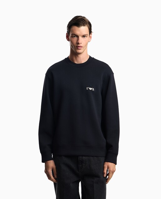 Imagen 0 de Sudadera de hombre cuello caja con logo a contraste