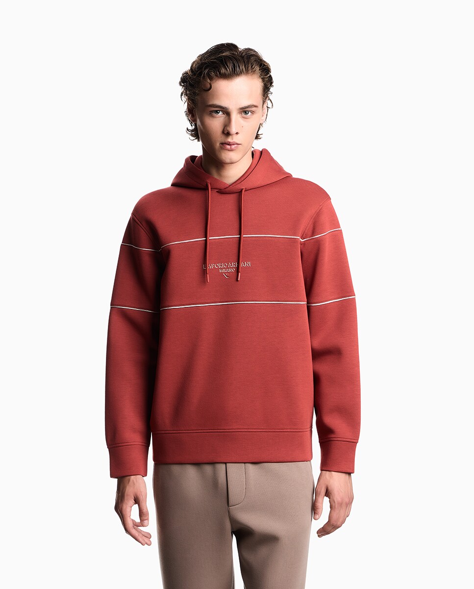 Sudadera de hombre con capucha y logo en el pecho · Emporio Armani