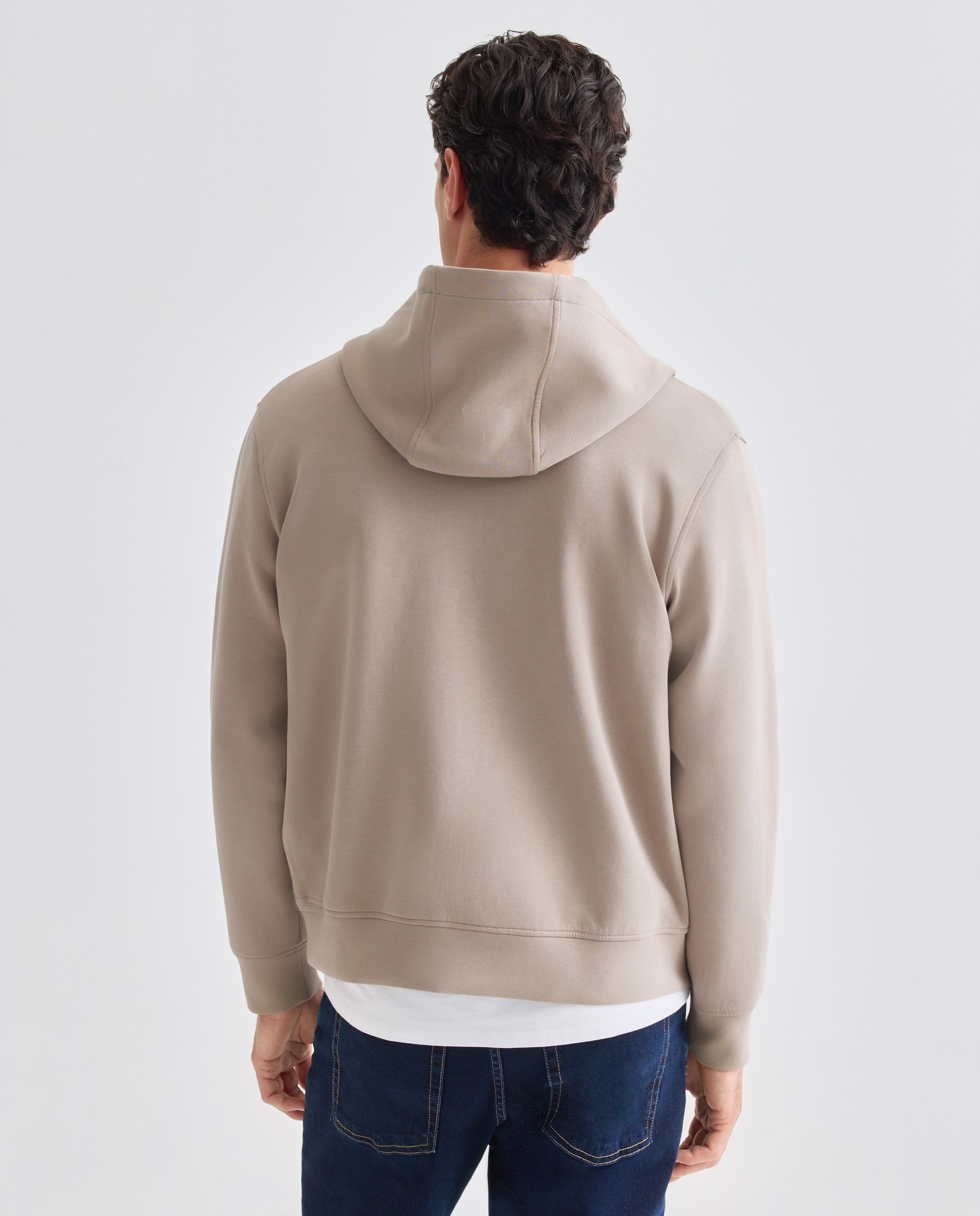 Sweatshirt com Capuz e Fecho de Correr Taupe-3