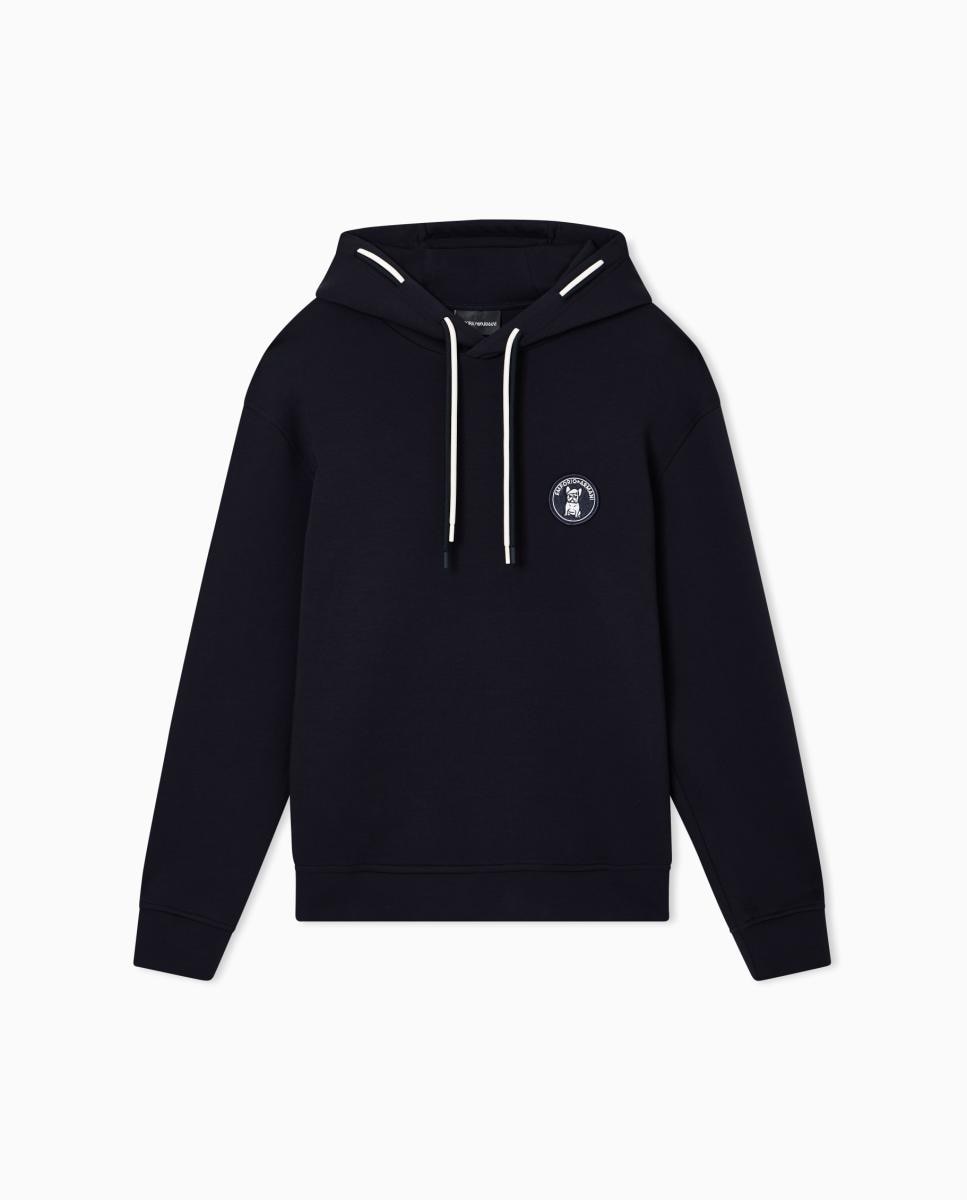 Sweatshirt Loose Fit com Capuz Azul-marinho-3
