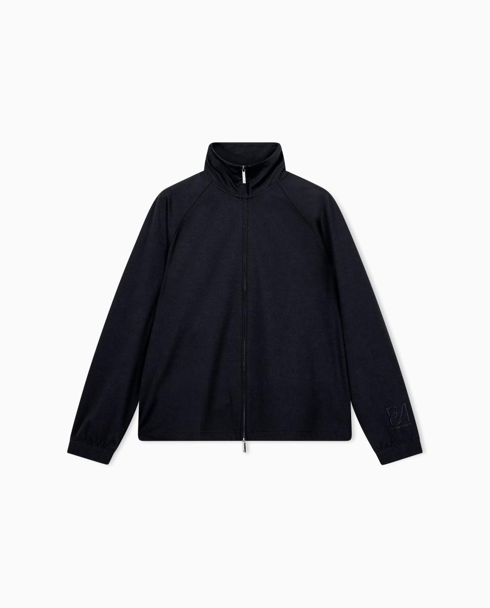 Sweatshirt Regular Fit com Gola Chaminé Azul-marinho-6