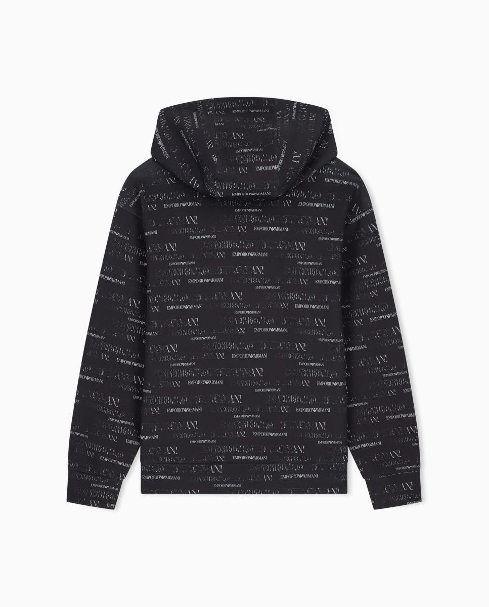 Sweatshirt com Capuz e All Over Print de Logótipo Azul-marinho-7