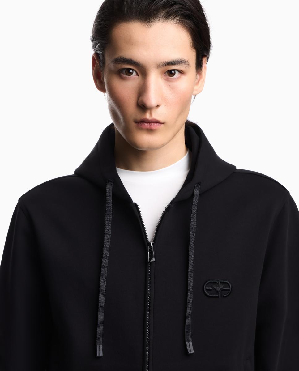 Sudadera de hombre con capucha y cremallera - Emporio Armani - Azul marino Azul marino-3