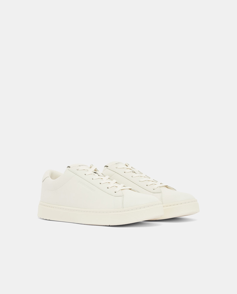 Sapatilhas Lisas em Pele Branco-2