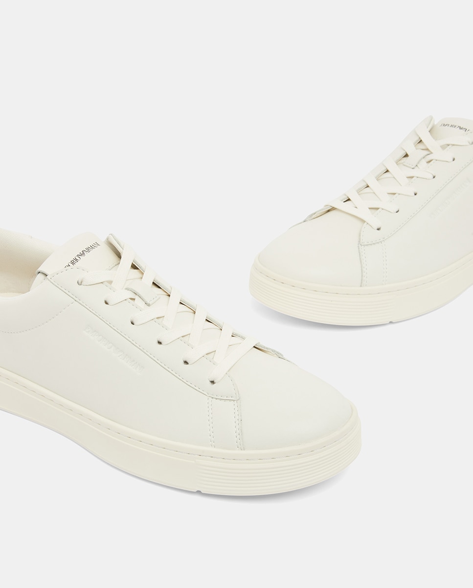 Sapatilhas Lisas em Pele Branco-4