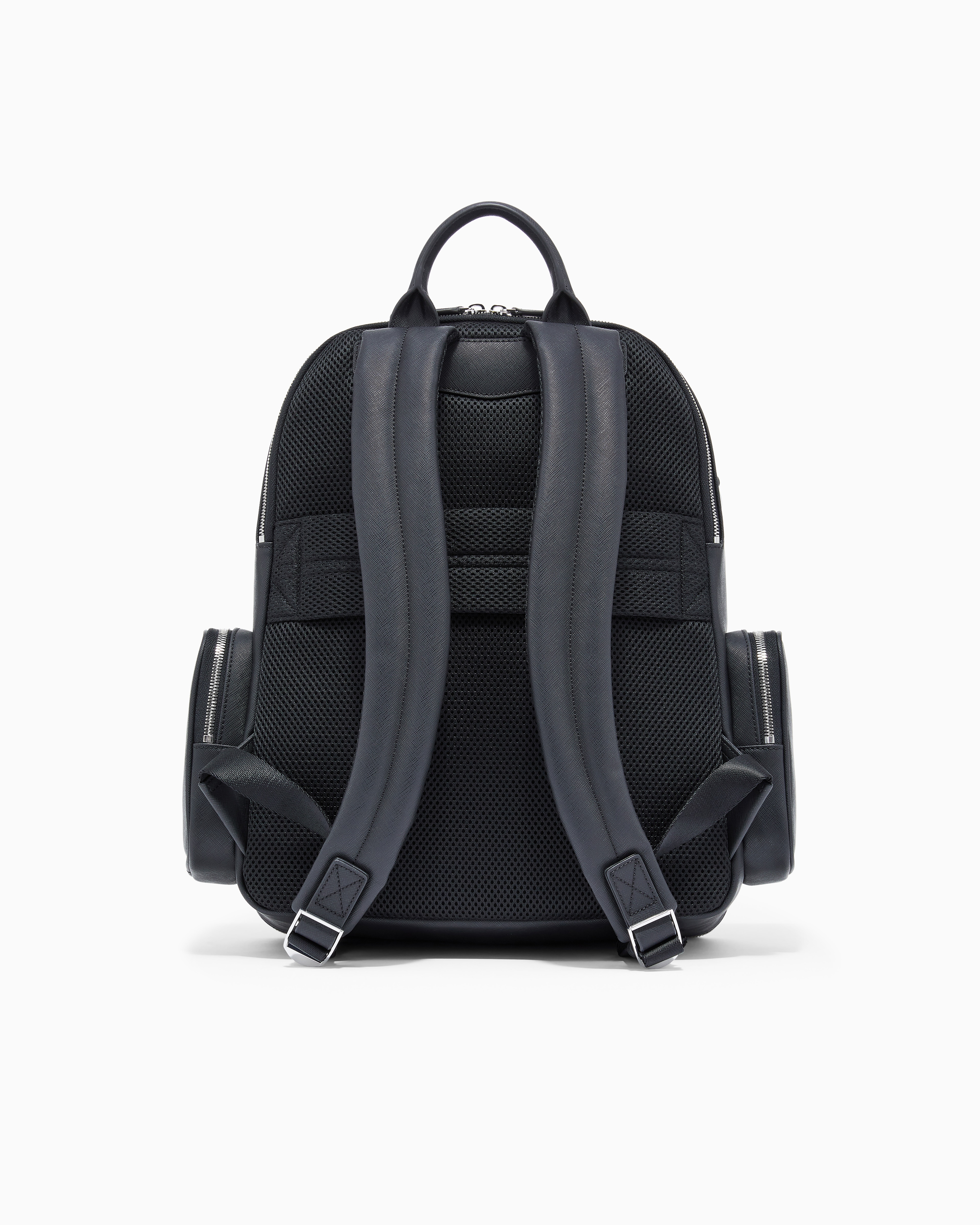 Mochila de Efeito Saffiano Multifunções Preto-2