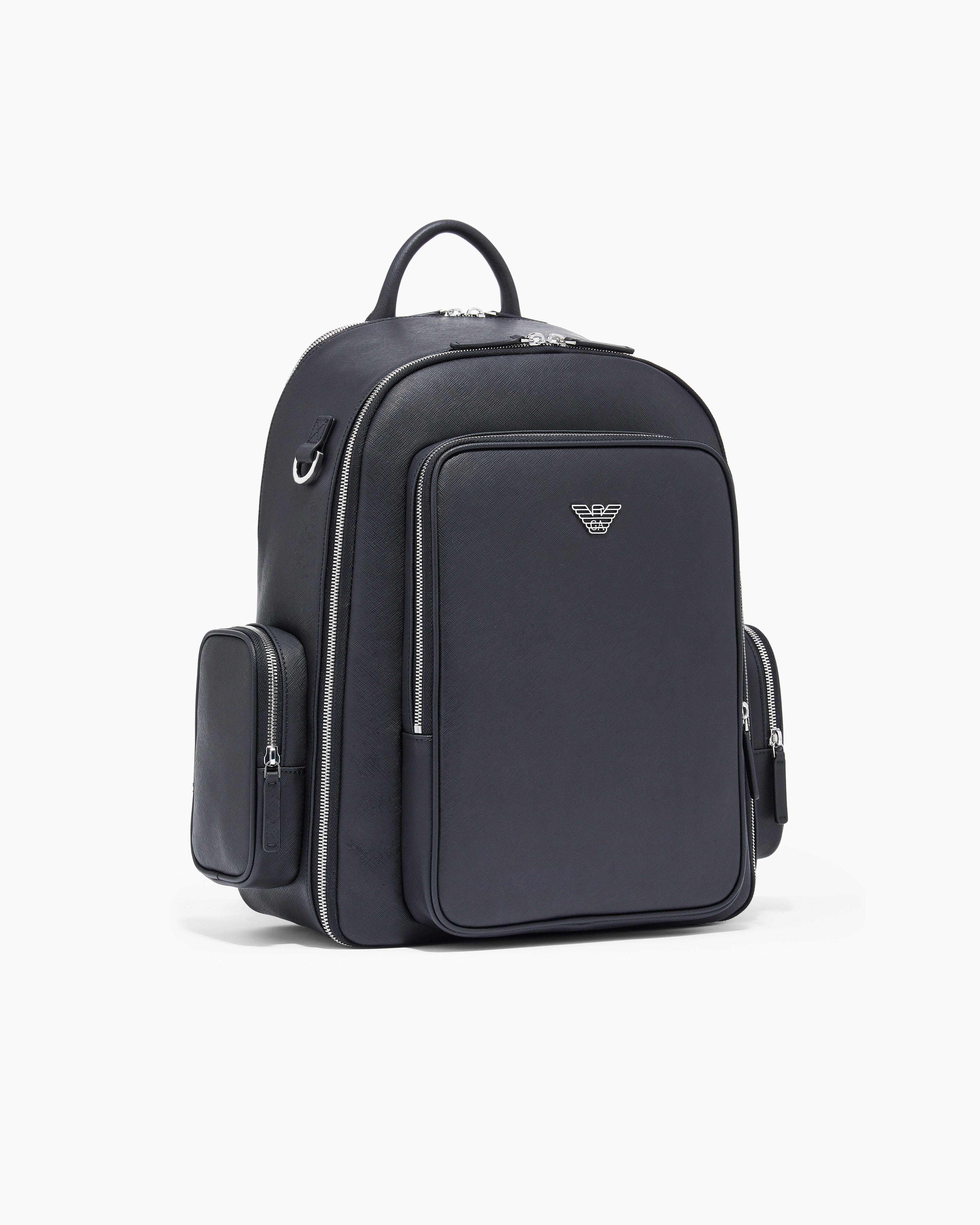Mochila de Efeito Saffiano Multifunções Preto-3
