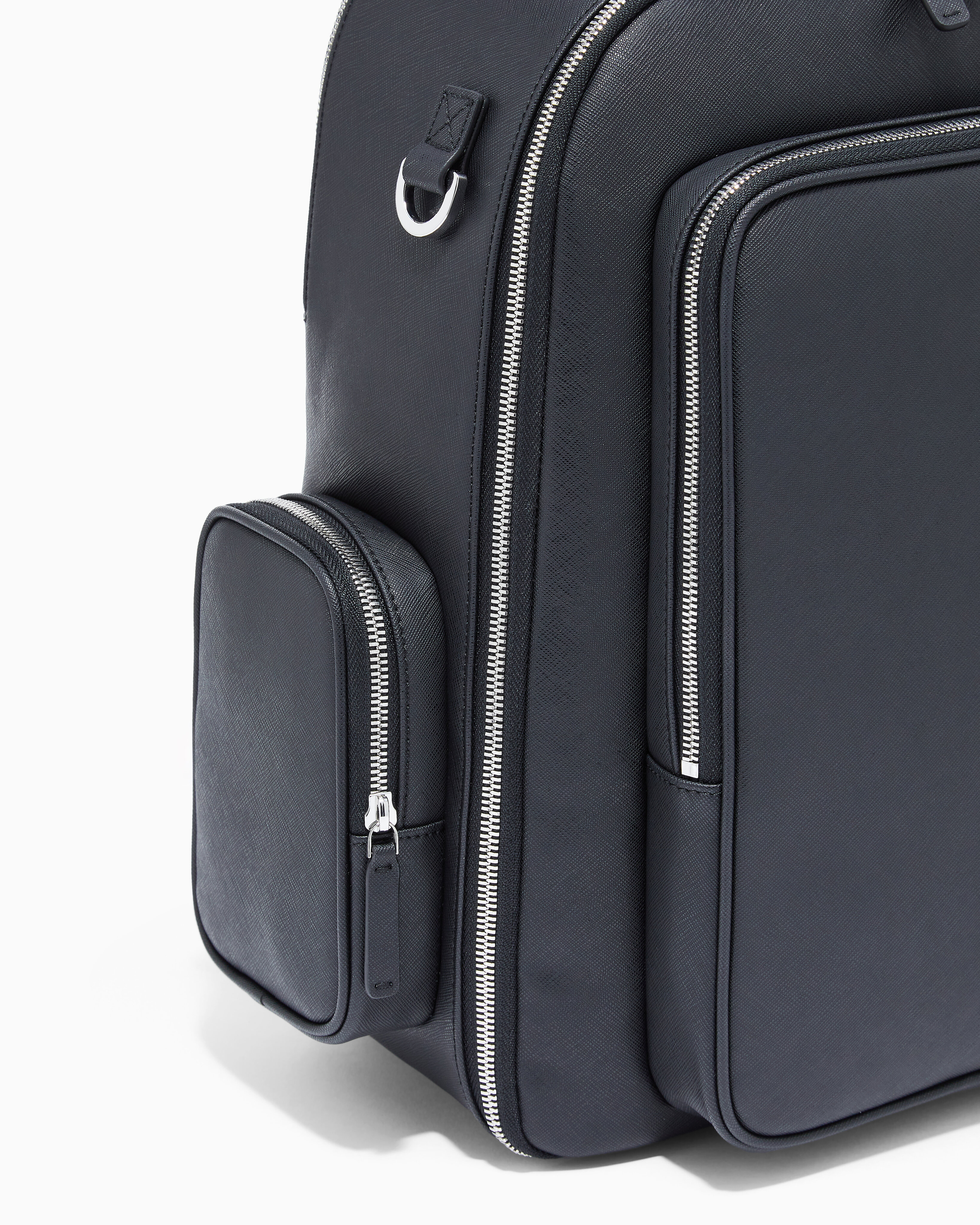 Mochila de Efeito Saffiano Multifunções Preto-5