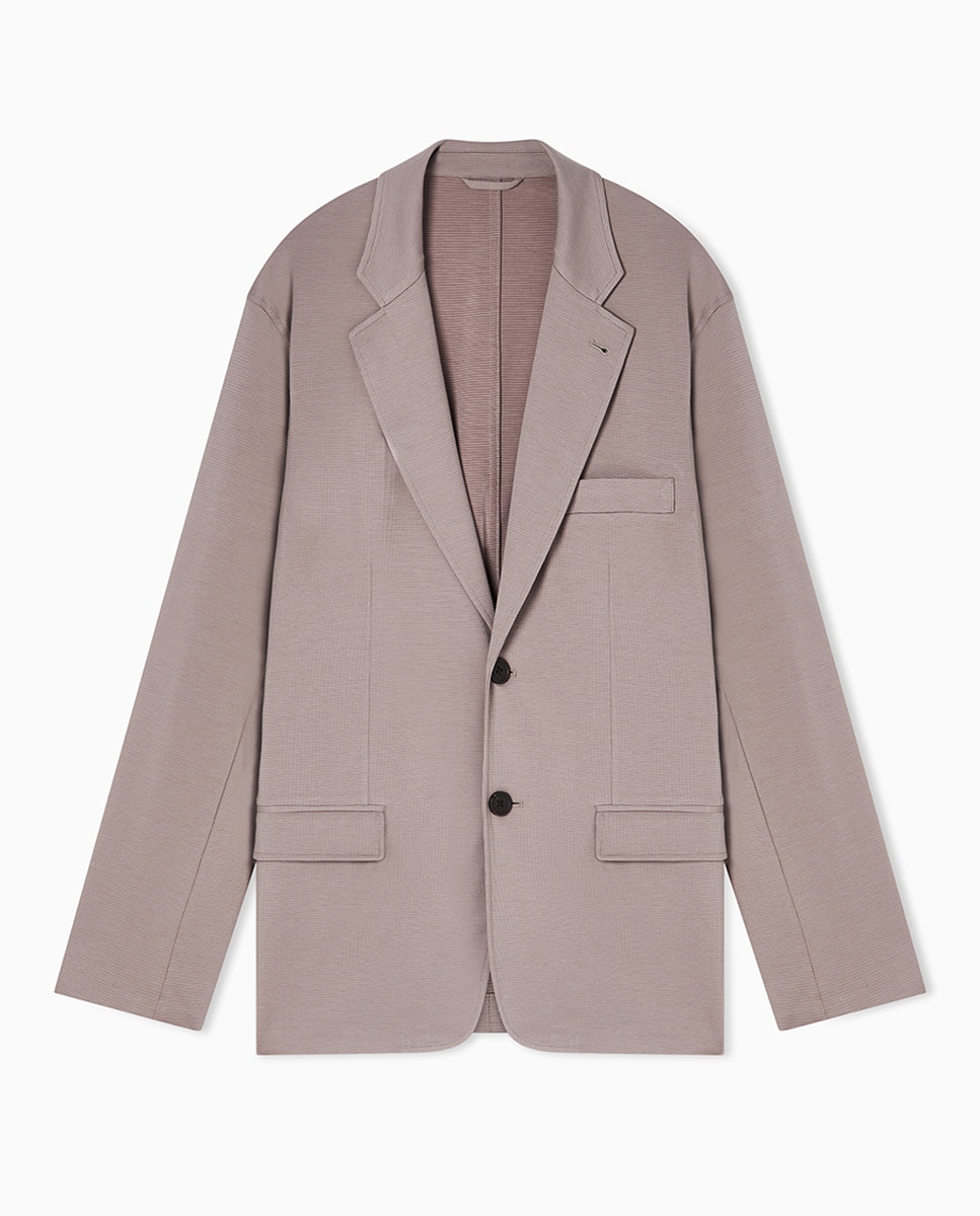 Casaco Regular Fit em Xadrez Taupe-1