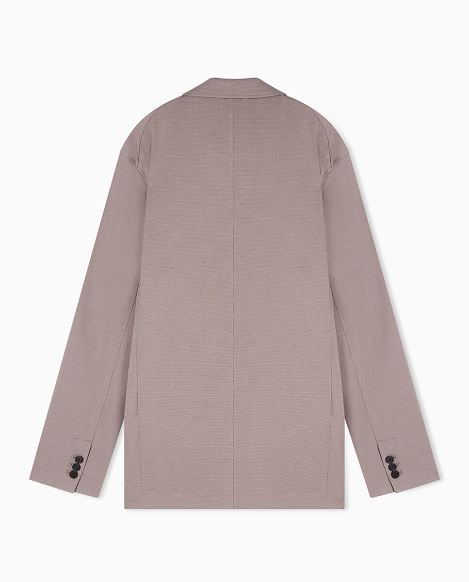 Casaco Regular Fit em Xadrez Taupe-2