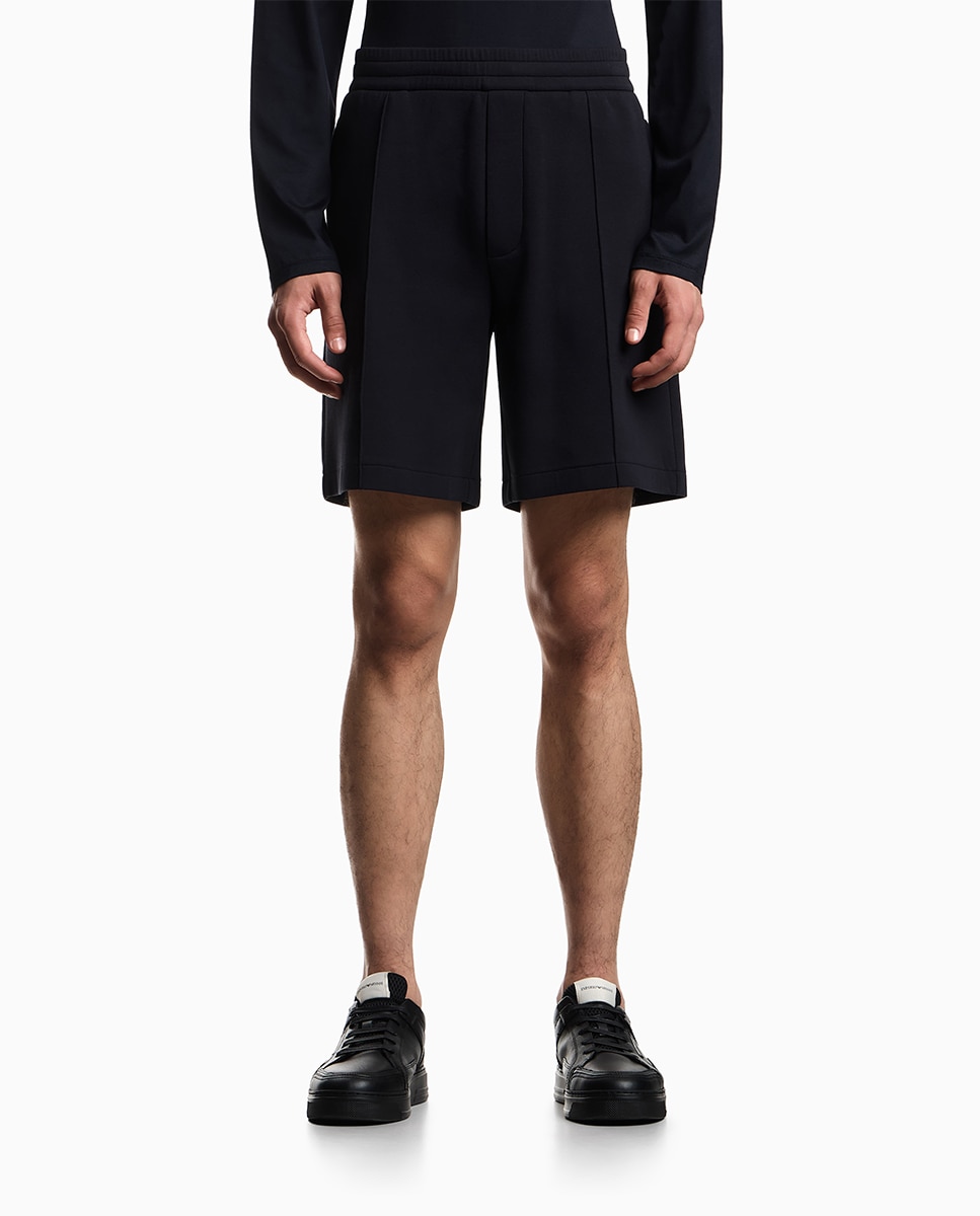Bermudas de Felpa Lisas Azul-marinho-2
