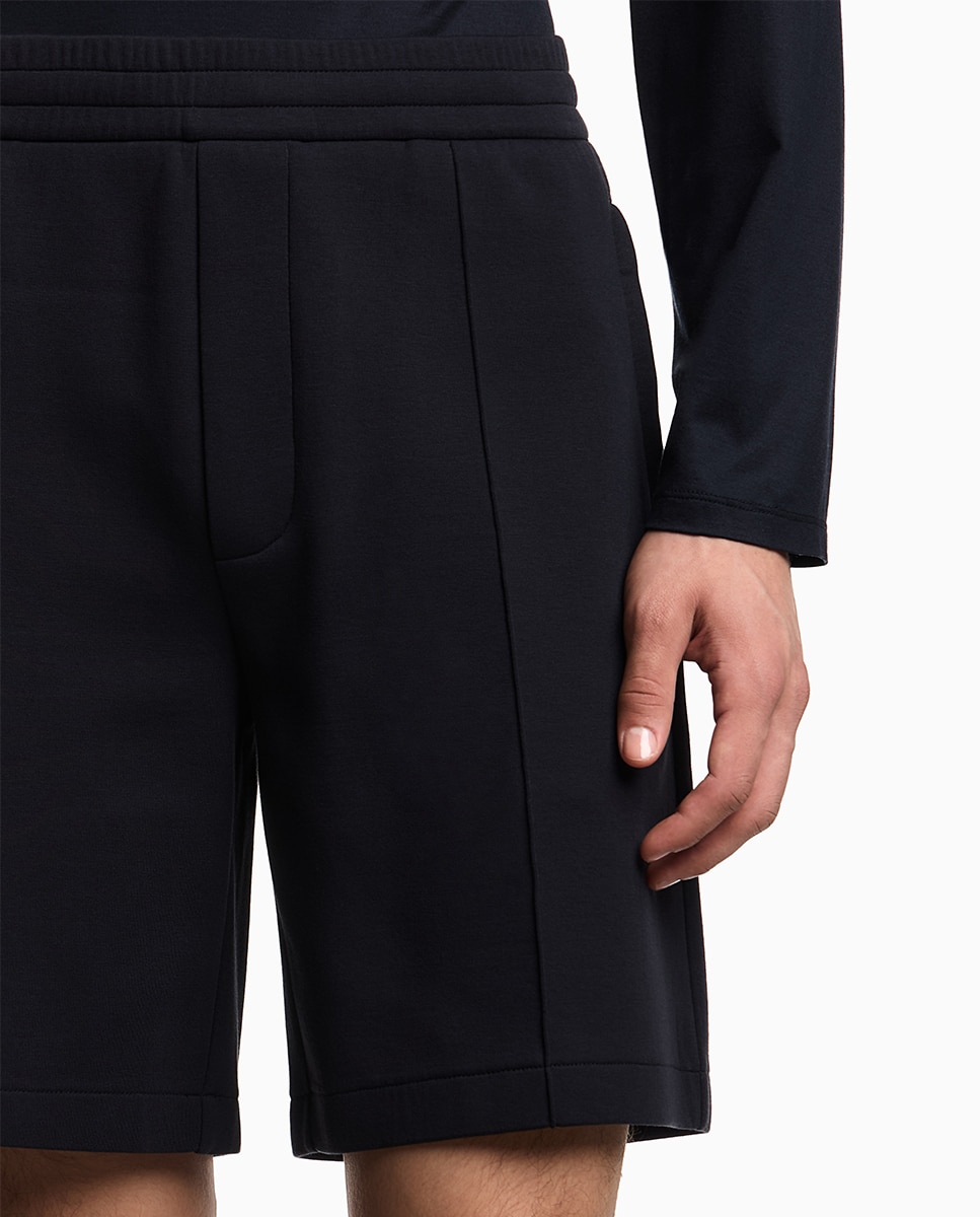 Bermudas de Felpa Lisas Azul-marinho-4