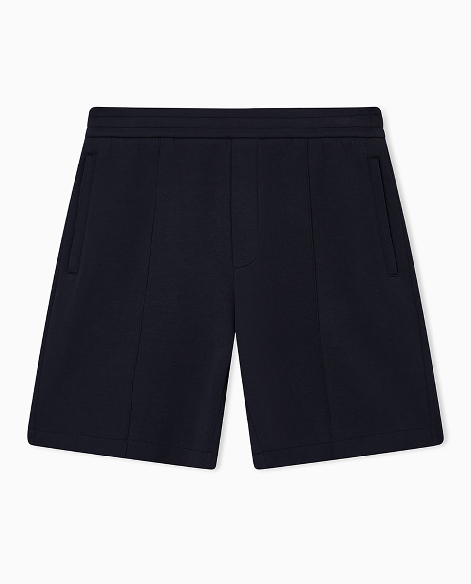 Bermudas de Felpa Lisas Azul-marinho-5