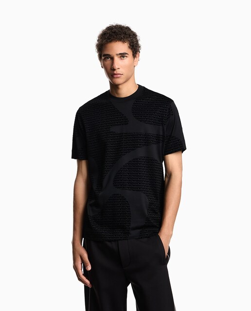 Imagem 0 de T-shirt de Manga Curta com Acabamento Flocado