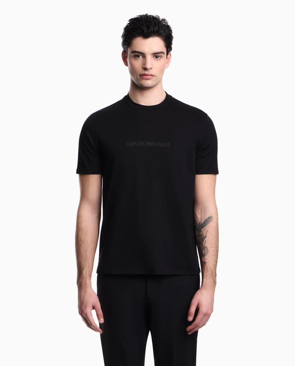 T-shirt de Manga Curta com Logótipo Preto-2