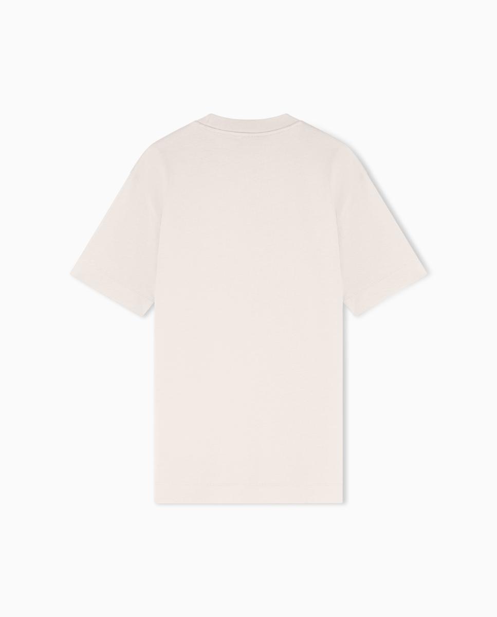 T-shirt de Manga Curta com Logótipo a Condizer no Peito Taupe-4