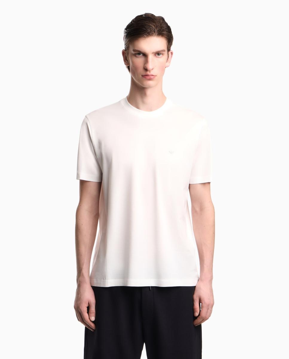 Emporio Armani - Camiseta de hombre manga corta en mezcla de lyocell.