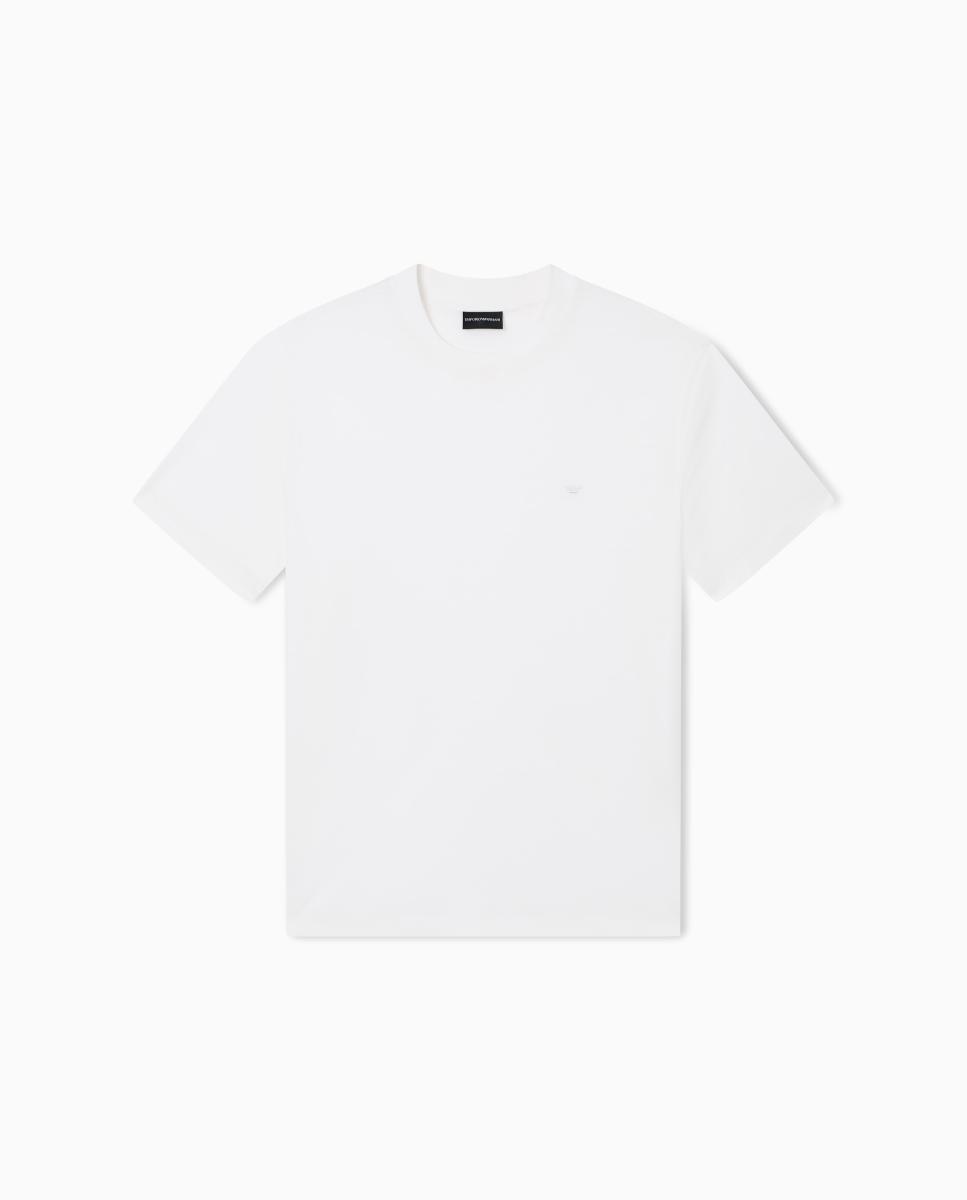 T-shirt de Manga Curta em Mistura de Lyocell Branco-4