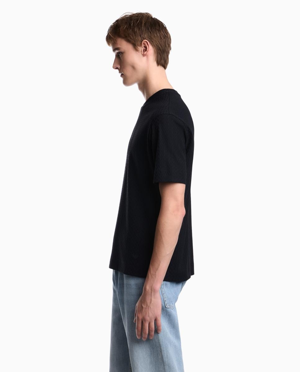 T-shirt Regular Fit com Manga Curta e Gola Redonda Azul-marinho-4