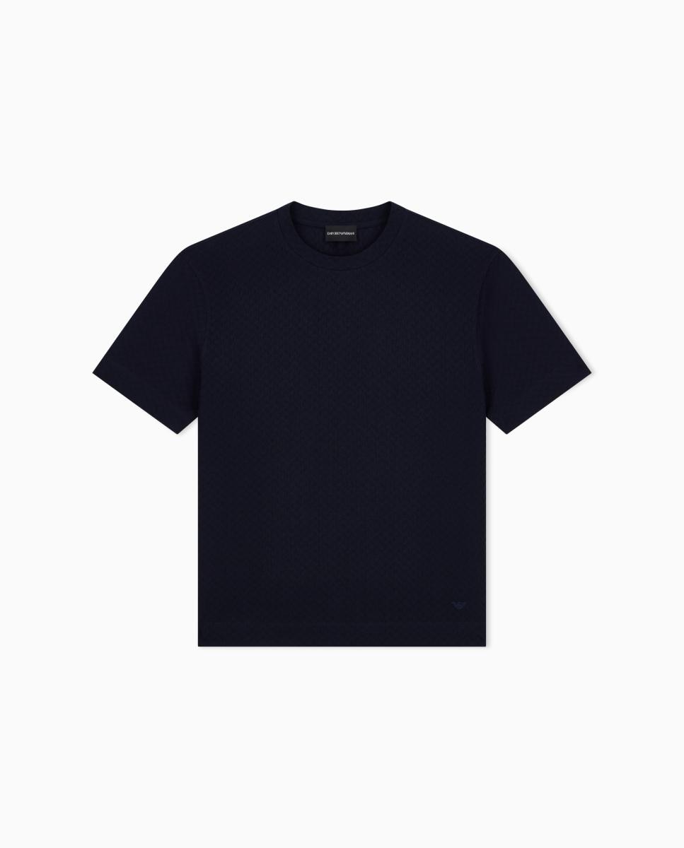 T-shirt Regular Fit com Manga Curta e Gola Redonda Azul-marinho-7