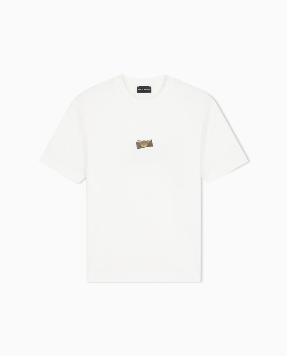 T-shirt de Manga Curta, Gola Redonda e Logótipo no Peito Branco-2