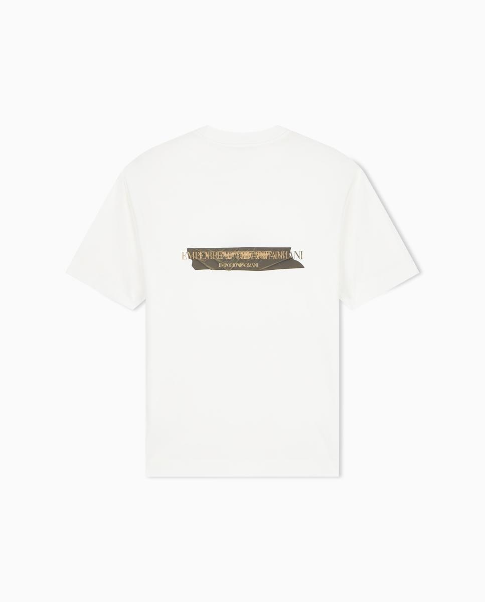 T-shirt de Manga Curta, Gola Redonda e Logótipo no Peito Branco-6