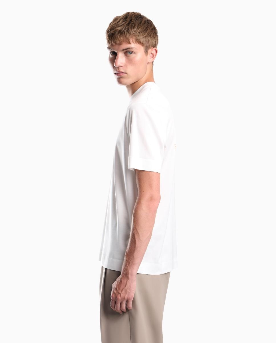 T-shirt de Manga Curta, Gola Redonda e Logótipo no Peito Branco-7