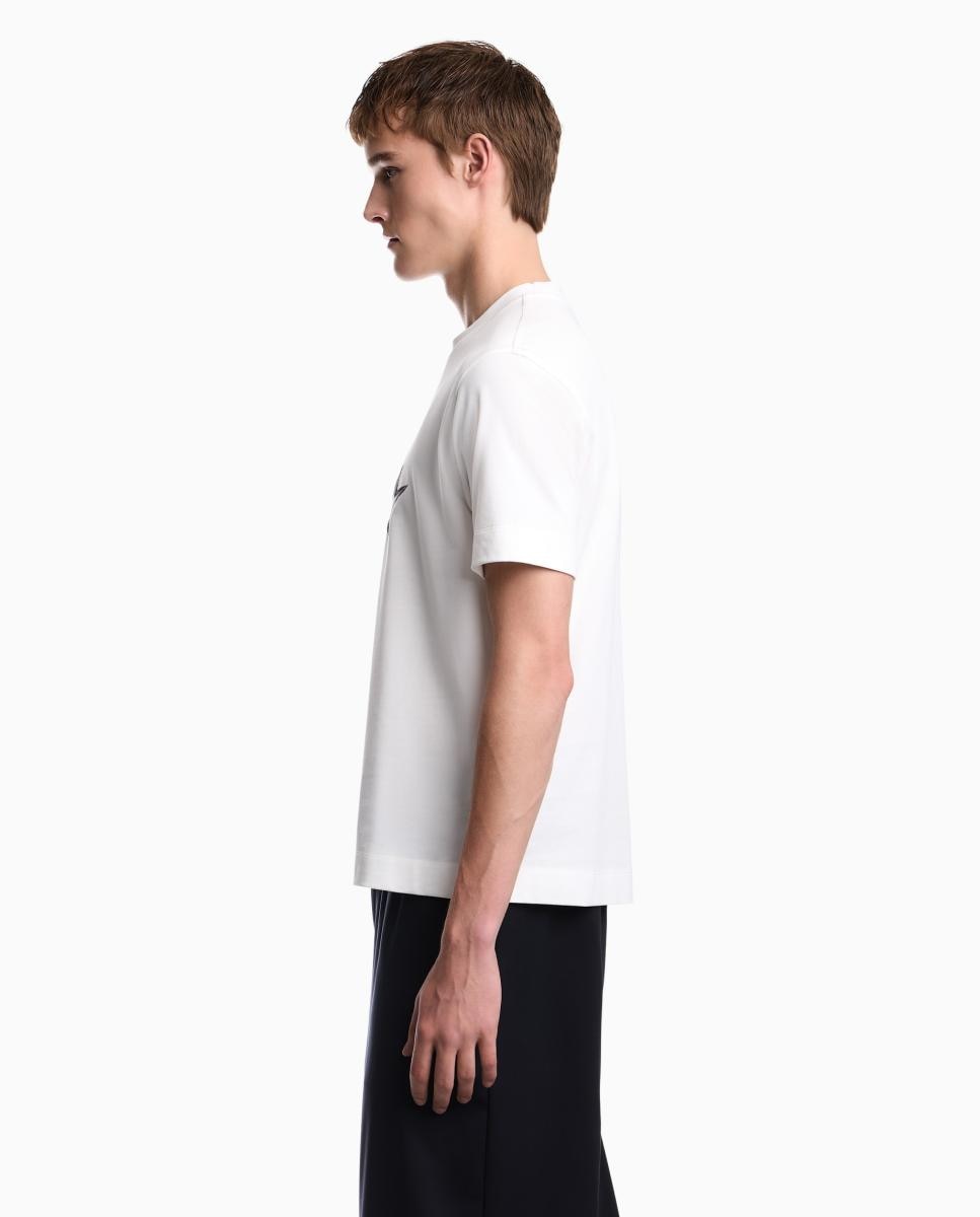 T-shirt de Manga Curta, Gola Redonda e Logótipo no Peito Branco-4