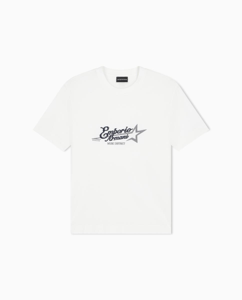 T-shirt de Manga Curta, Gola Redonda e Logótipo no Peito Branco-11