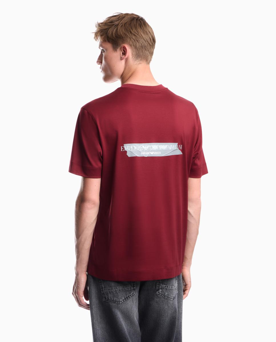 T-shirt de Manga Curta, Gola Redonda e Logótipo no Peito Vermelho-2