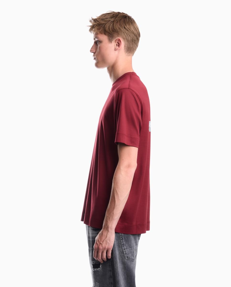 T-shirt de Manga Curta, Gola Redonda e Logótipo no Peito Vermelho-4