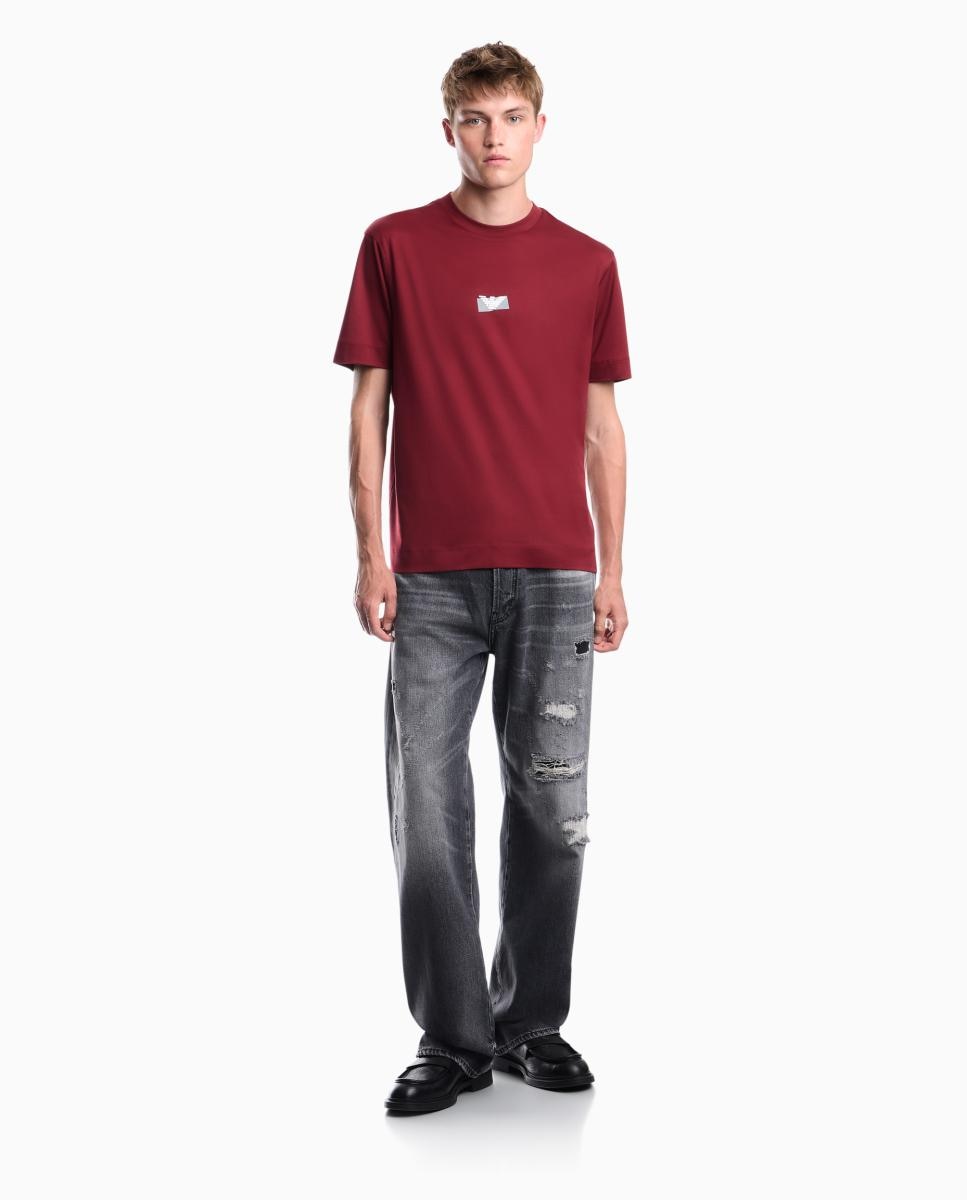 T-shirt de Manga Curta, Gola Redonda e Logótipo no Peito Vermelho-8