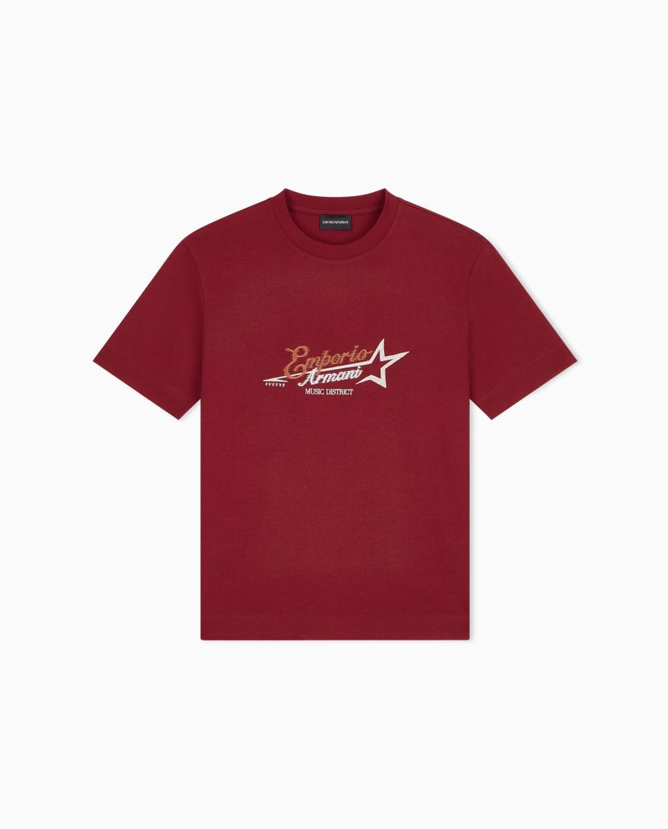 T-shirt de Manga Curta, Gola Redonda e Logótipo no Peito Vermelho-6