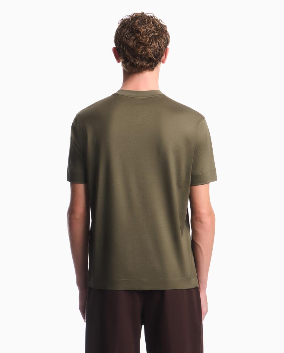 Camiseta de hombre manga corta con logo estampado - Emporio Armani - Verde militar Verde militar-2