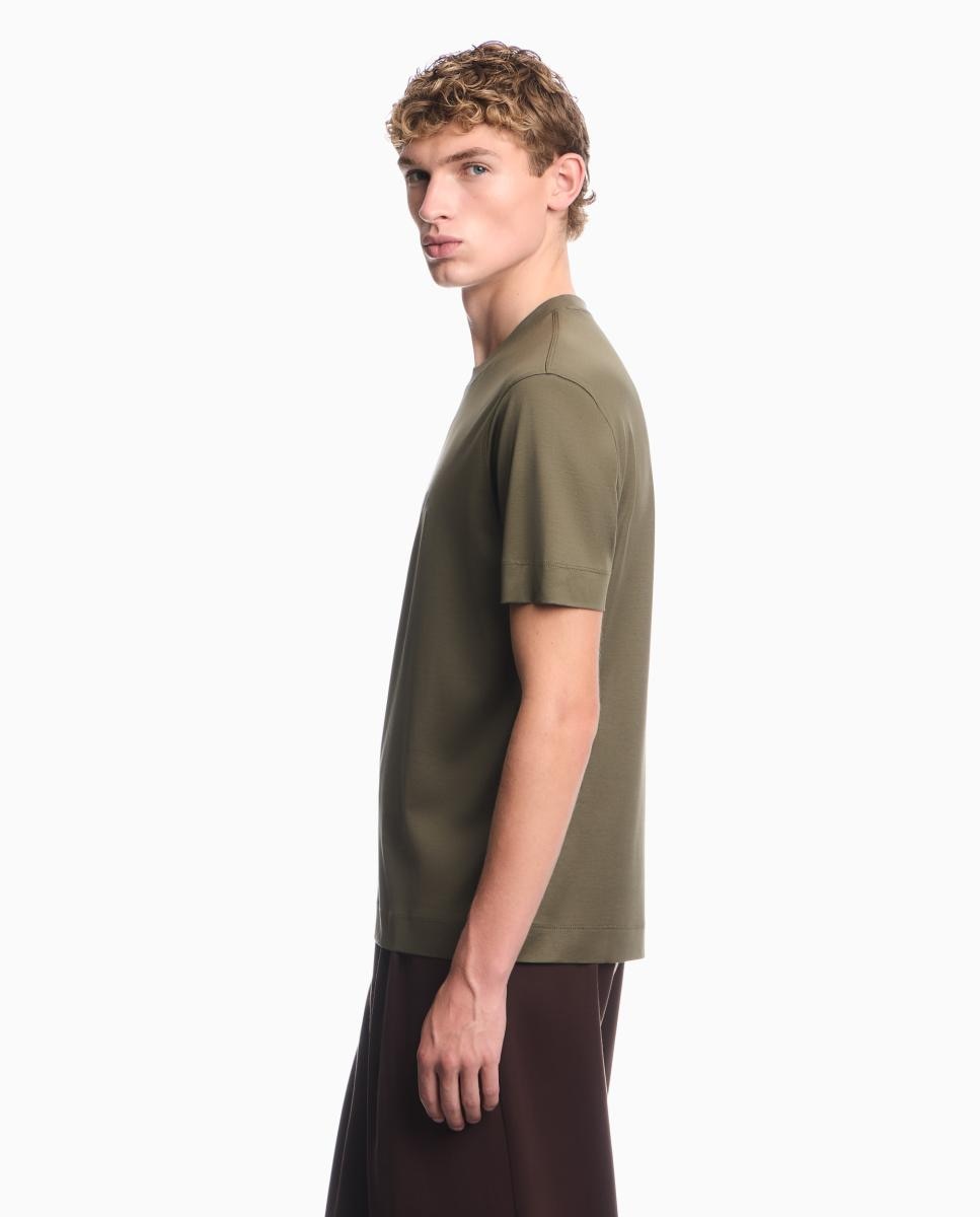 Camiseta de hombre manga corta con logo estampado - Emporio Armani - Verde militar Verde militar-3