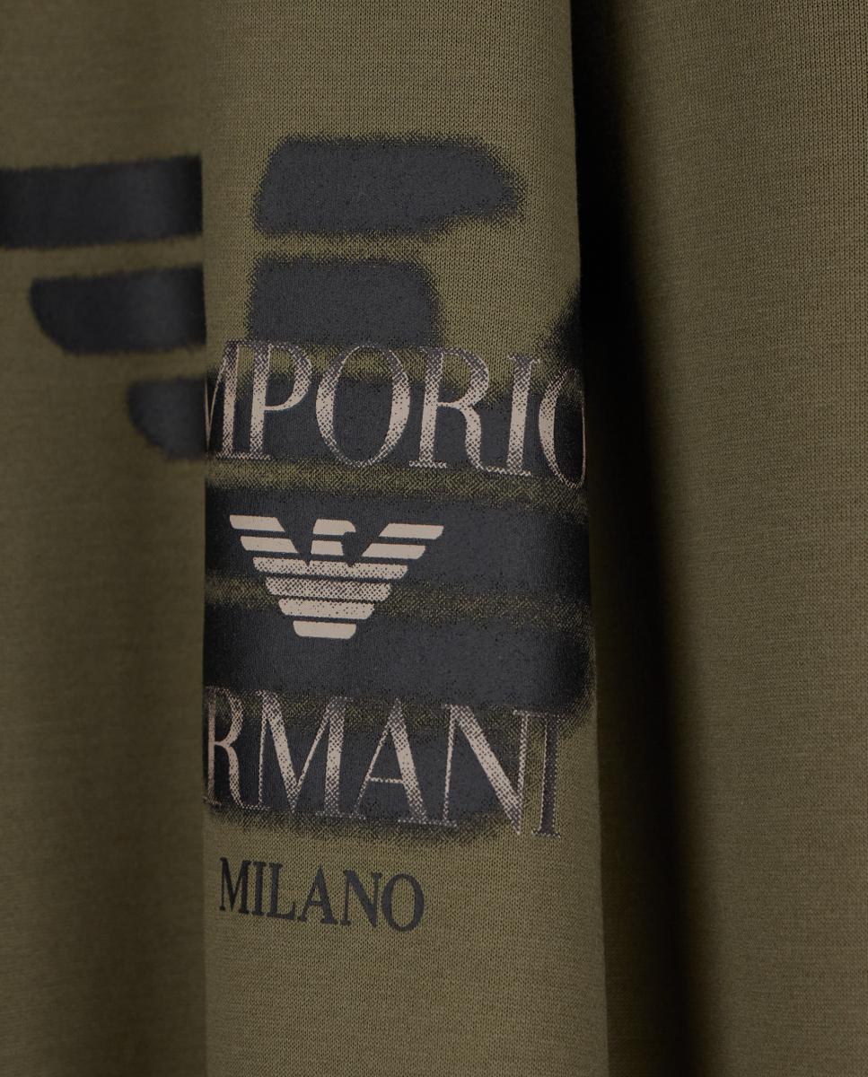 Camiseta de hombre manga corta con logo estampado - Emporio Armani - Verde militar Verde militar-5
