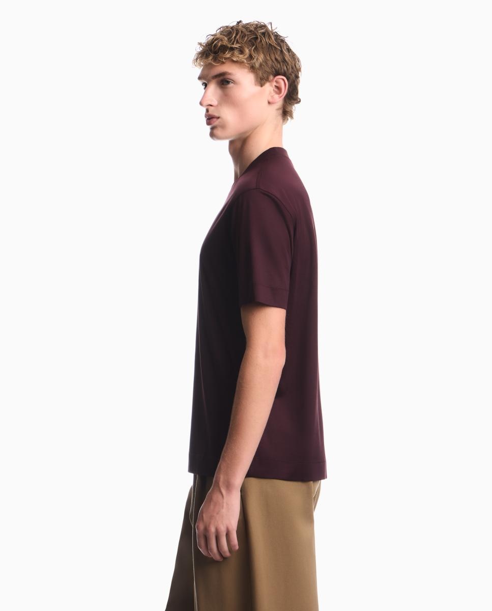 Camiseta de hombre manga corta con logo estampado - Emporio Armani - Burdeos Burdeos-3