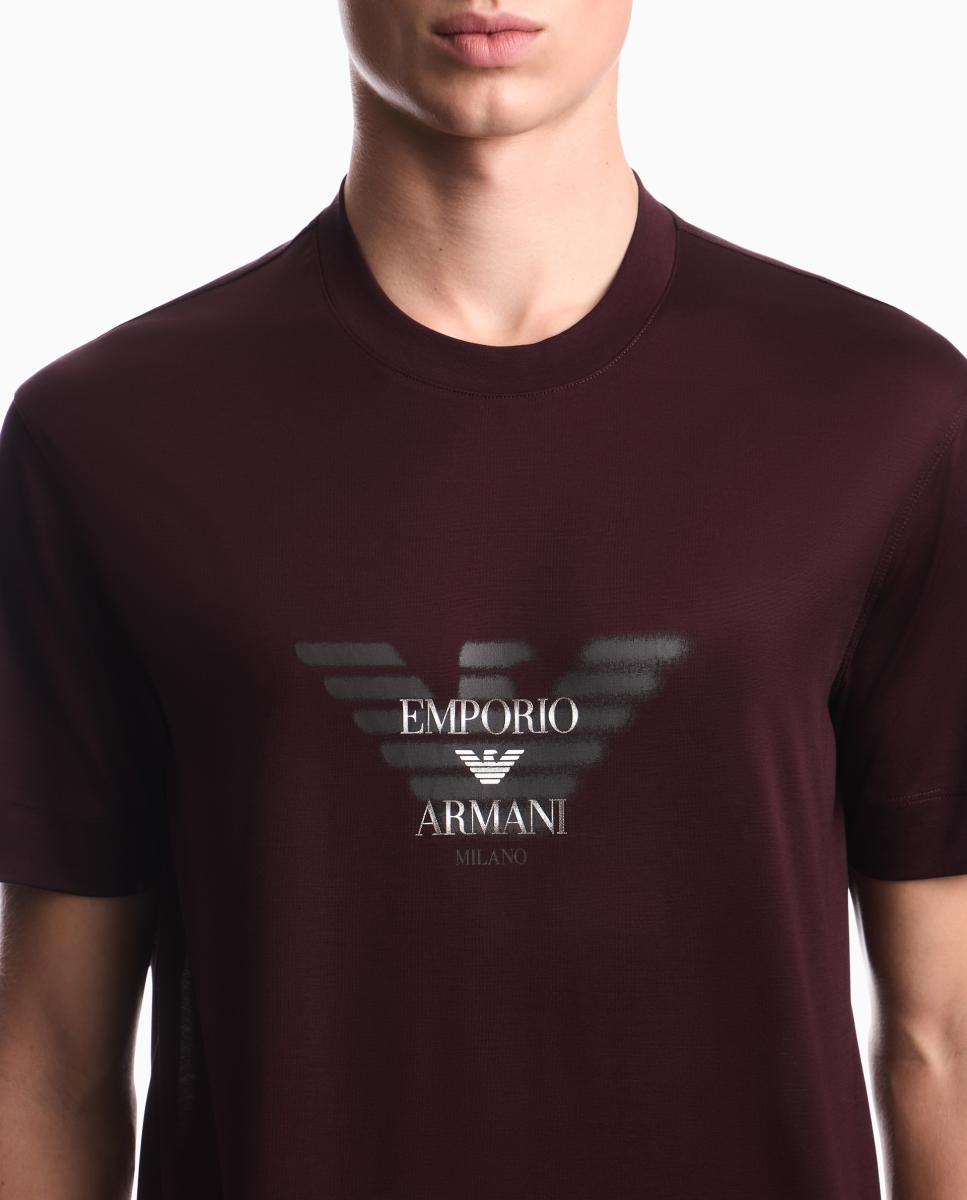 Camiseta de hombre manga corta con logo estampado - Emporio Armani - Burdeos Burdeos-4