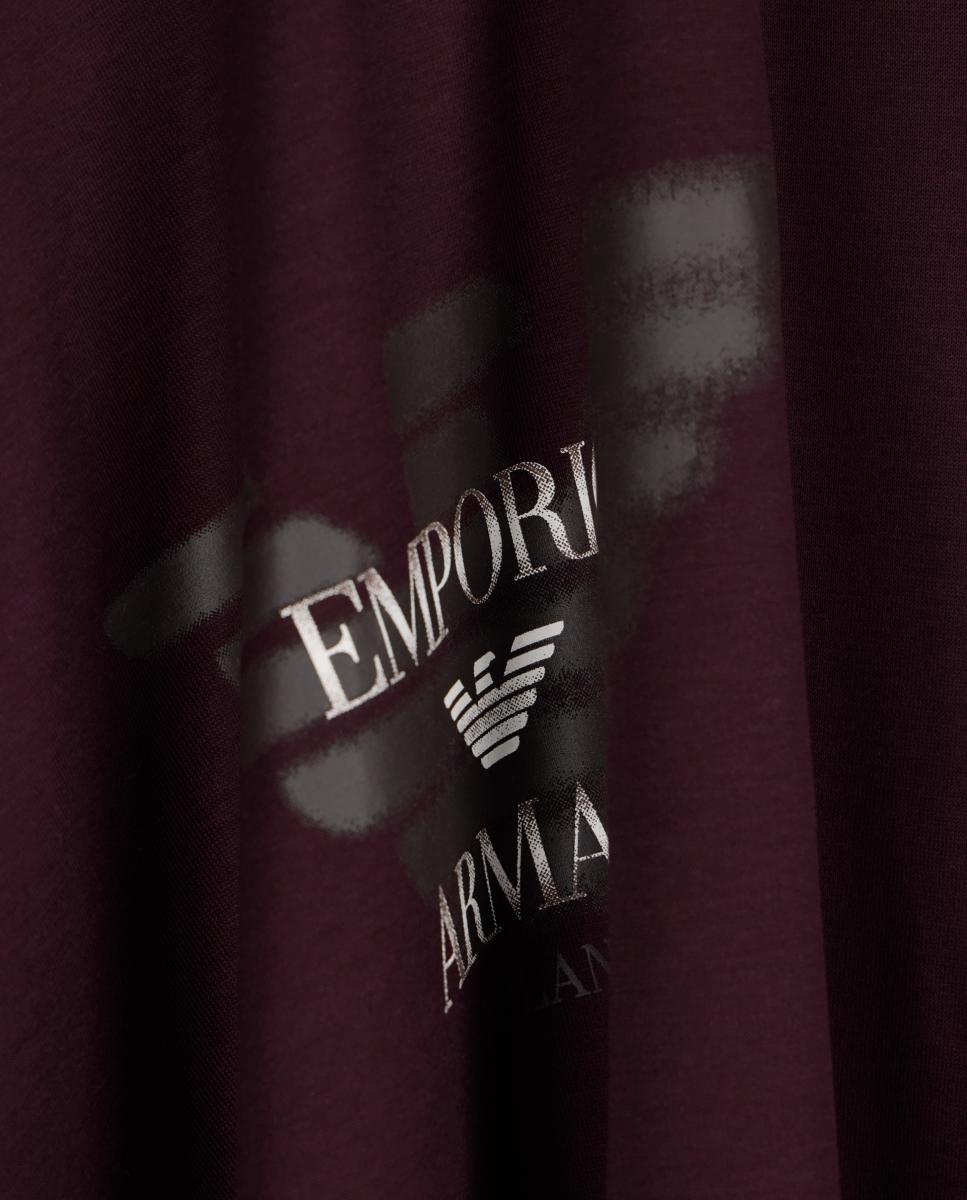 Camiseta de hombre manga corta con logo estampado - Emporio Armani - Burdeos Burdeos-5