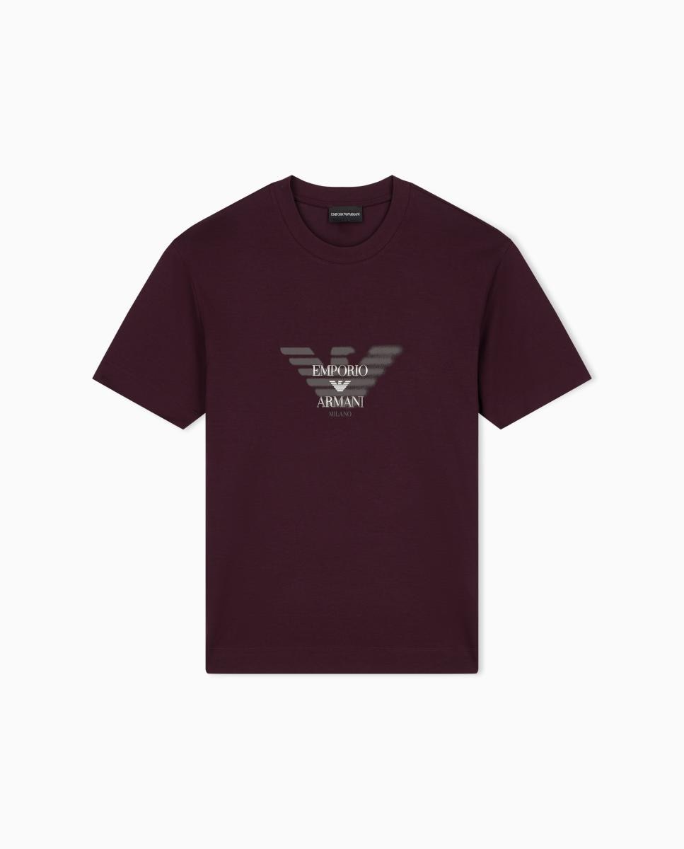 Camiseta de hombre manga corta con logo estampado - Emporio Armani - Burdeos Burdeos-6